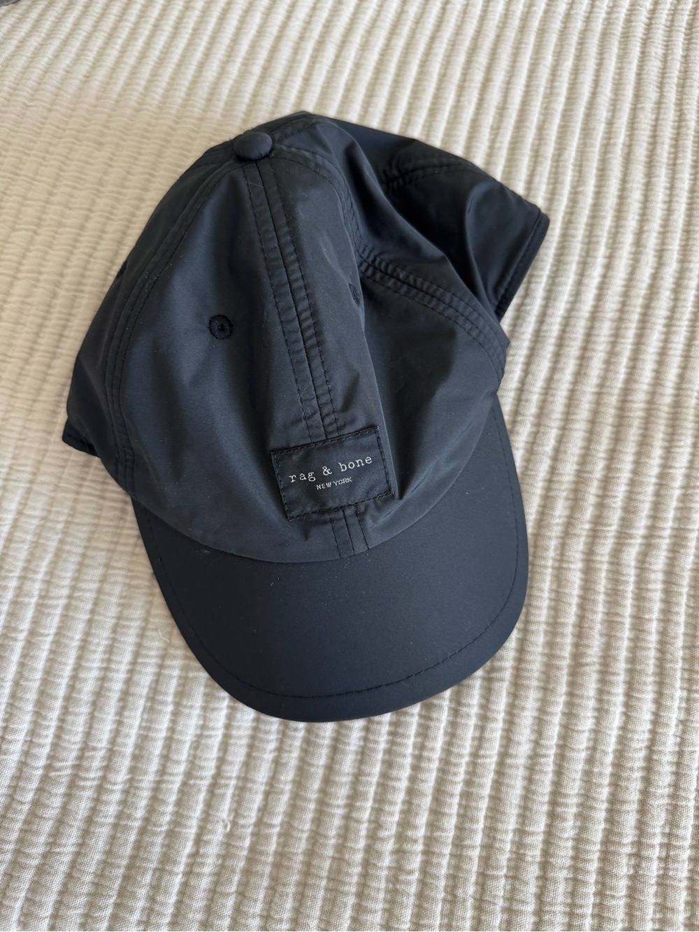 rag & bone Black Nylon Baseball Cap